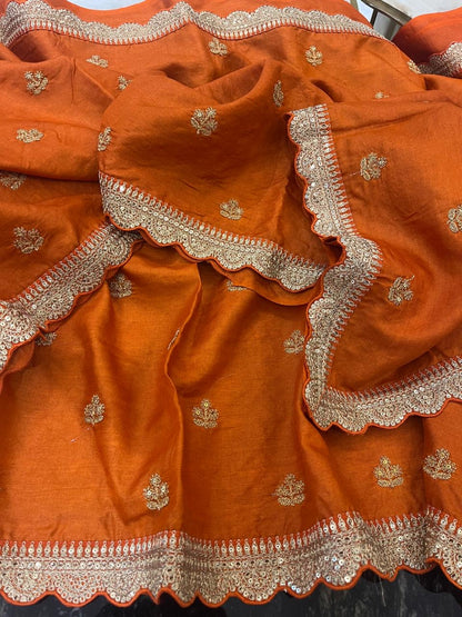 Vahisha saree tussar saree embroidery saree Indian sarees blouse