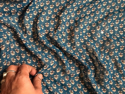 Handmade gorgette silk saree embroidered sarees Indian sari blouse