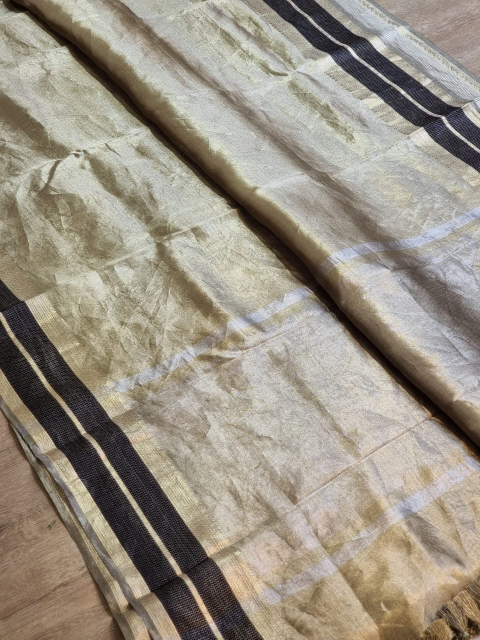 Katan inspired double tissue silk saree