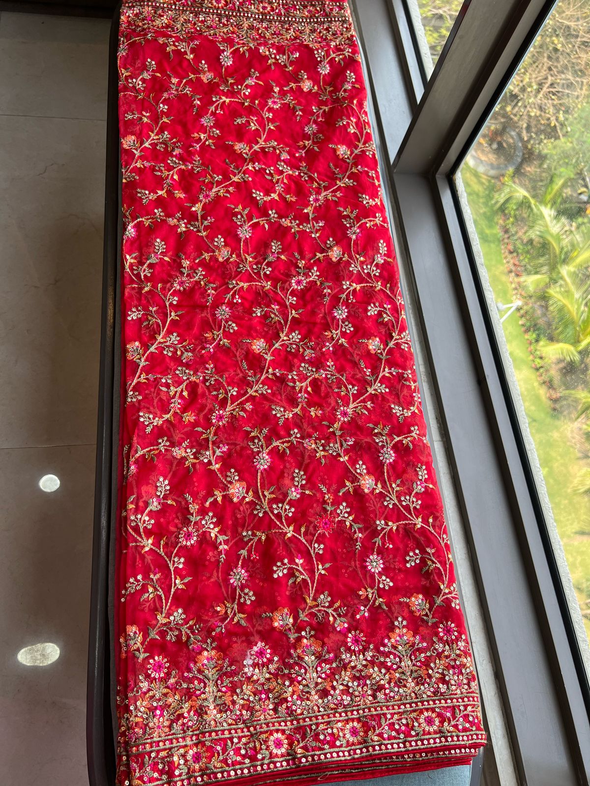 Red Kashmiri inspired saree lovely saree Indian sarees women sari blouse