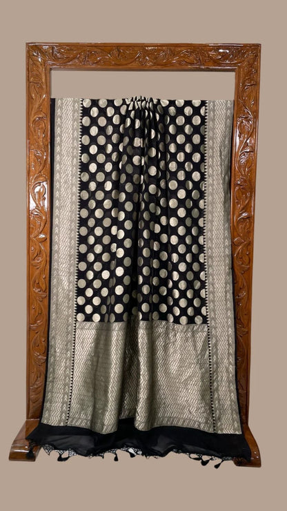 Black water sari khaddi gorgette saree