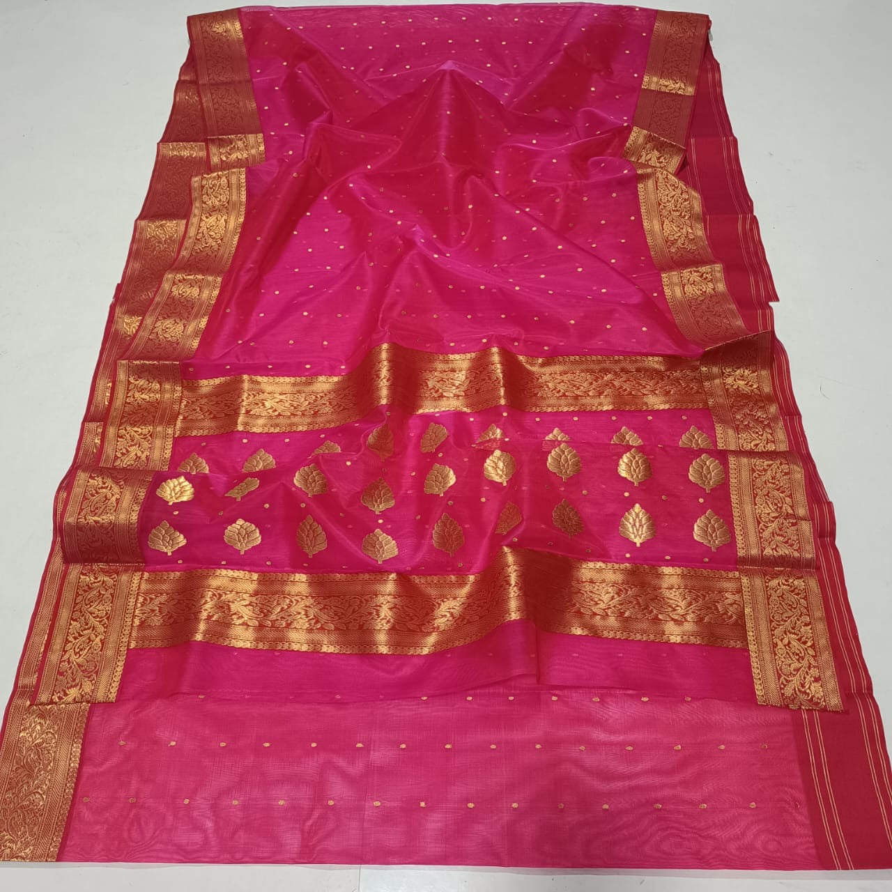 Pink Chanderi saree Indian sari blouse women sarees