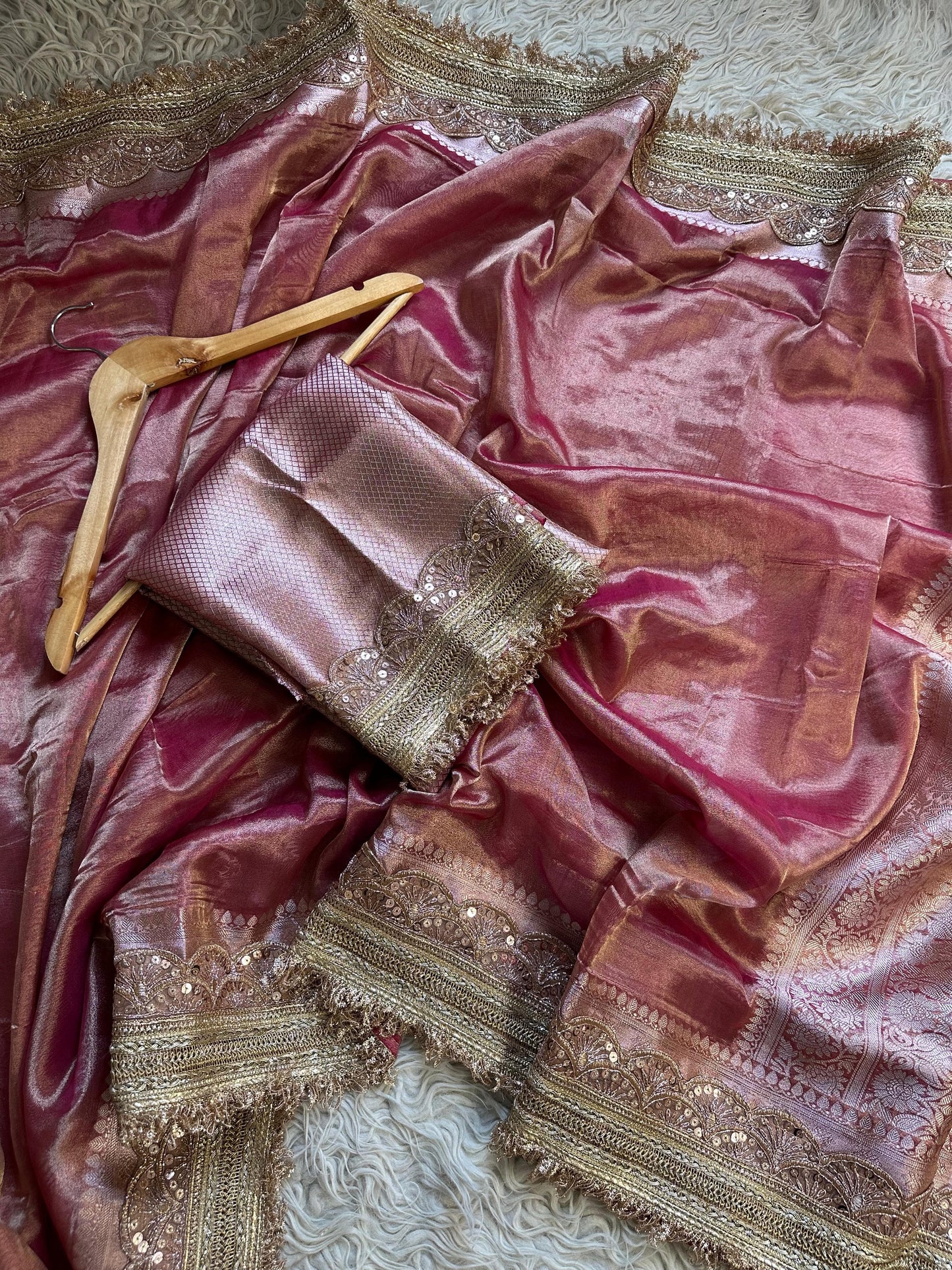 Maharani inspired tissue saree Zari saree premium sari blouse