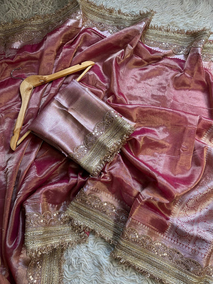 Maharani inspired tissue saree Zari saree premium sari blouse