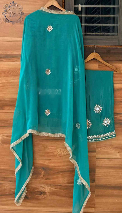Handmade designer silk stitched dress Indian salwar suit