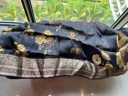 Organza saree floral saree partywear sari