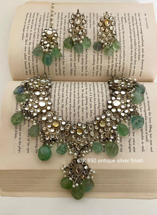 Antique Inspired Necklace set Green necklace set women jewellery