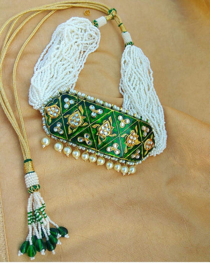 Mariana green pearl choker set