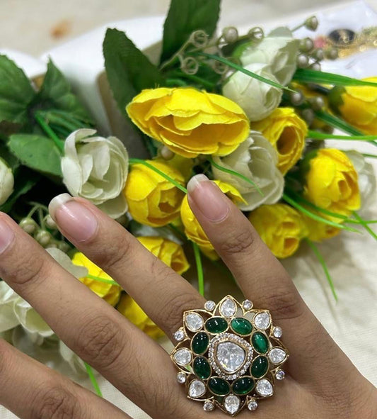 Raima Kundan Statement Rings