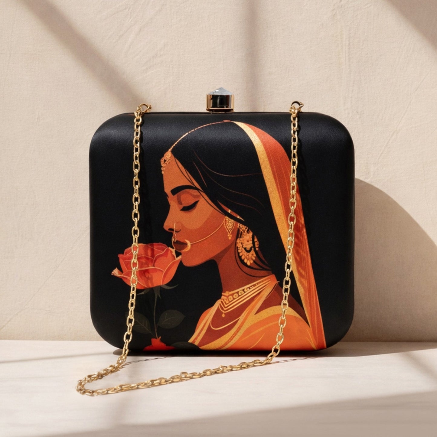 Printed square clutch box Partywear clutch bag