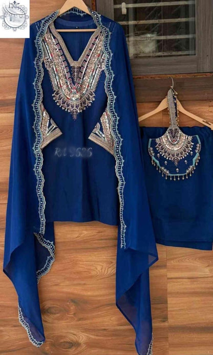 Silk stitched designer dress handmade designer stitched dresses Indian dress