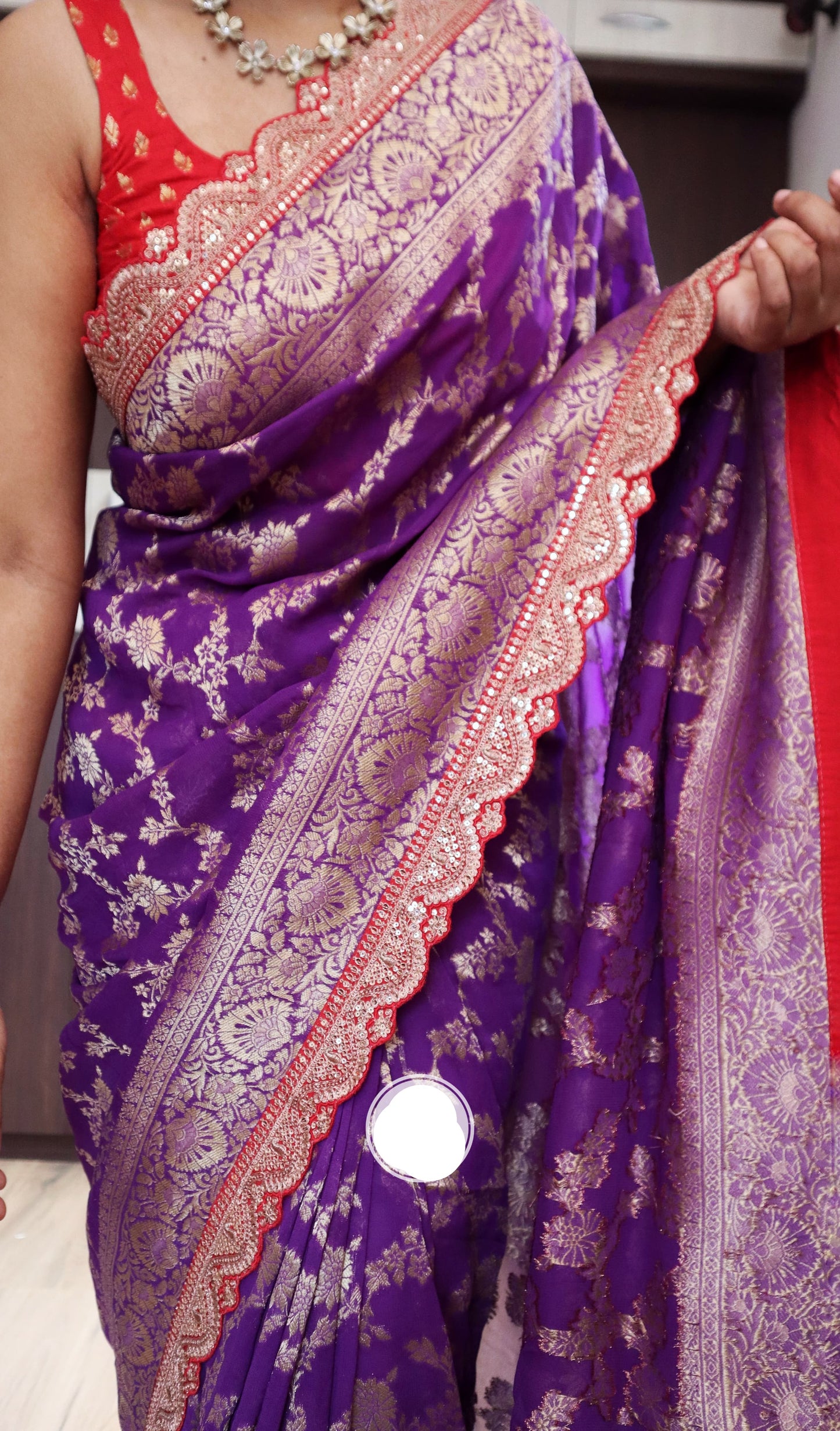 Purple Khaddi Georgette Sarees Beautiful Sarees