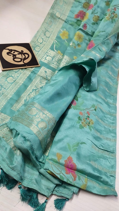 Ravesha Floral Meenakari Saree Banarasi sari