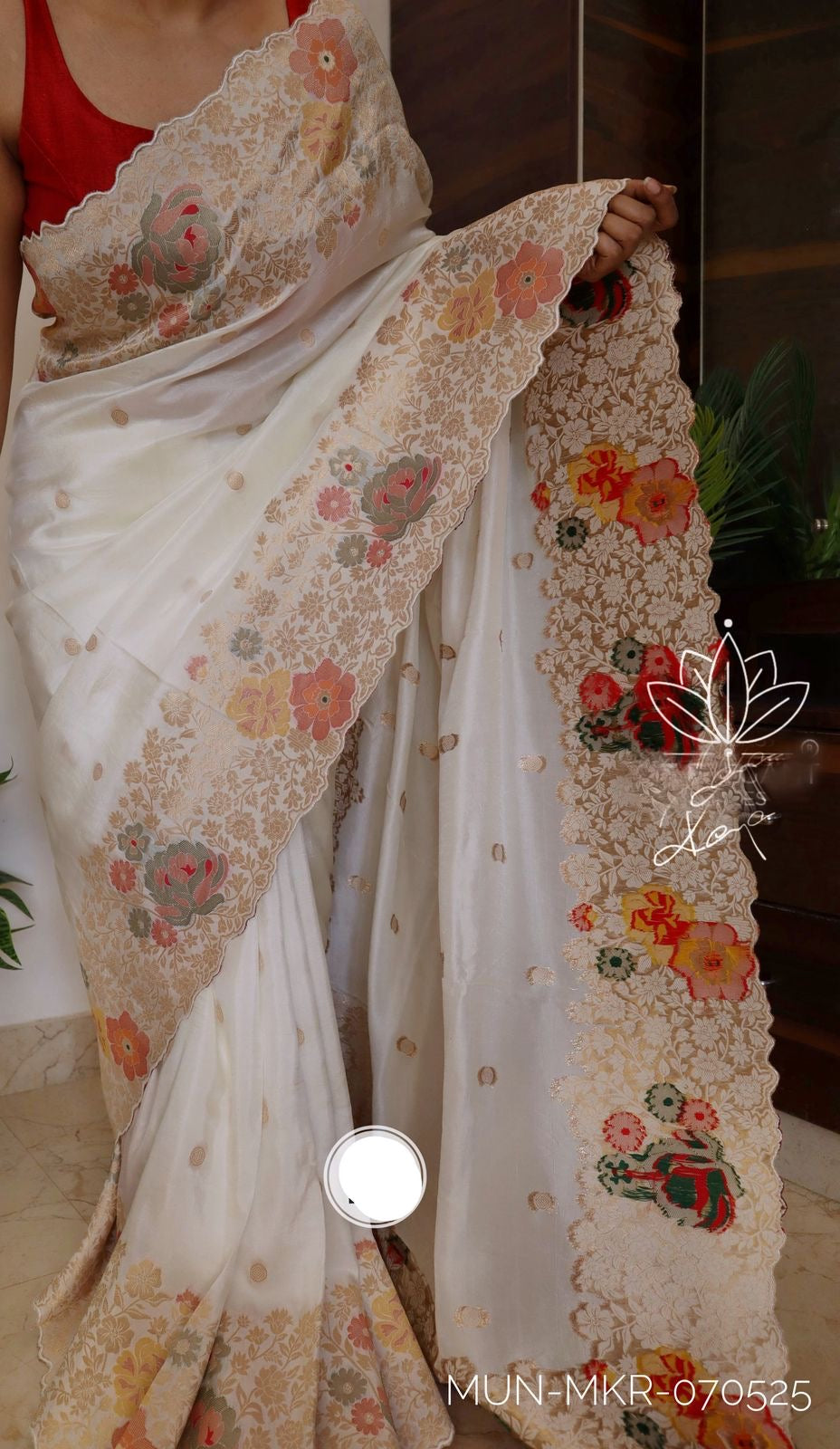 Munga Meenakari saree silk saree Indian sari blouse