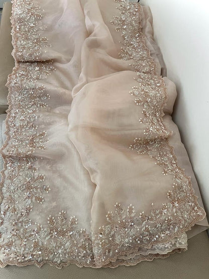 Zinita tissue organza saree partywear saree