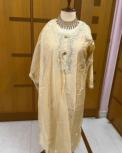 Rosal pearl embroidery Kurti set