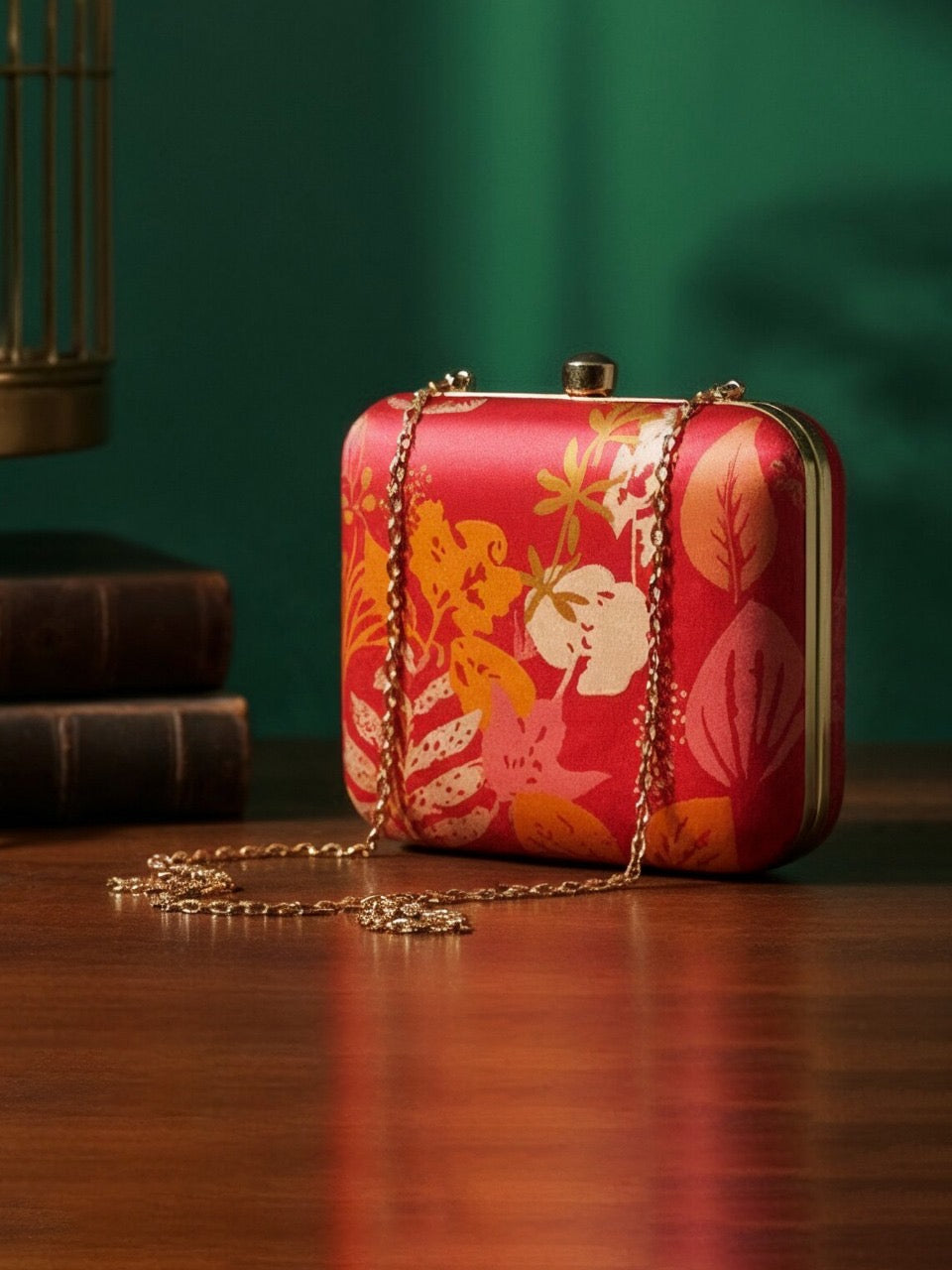 Printed clutch box graphic purse cocktail clutch box