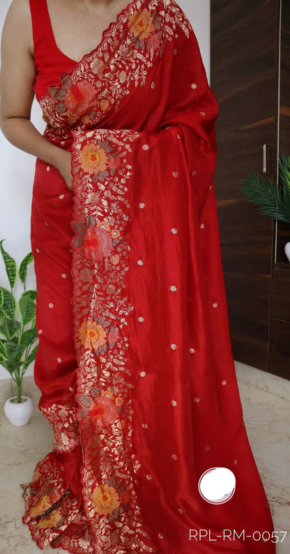 Munga Meenakari saree silk saree Indian sari blouse