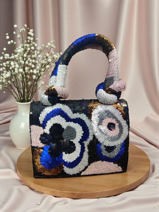 Sequins Bag petal flap bag women purse Partywear purse