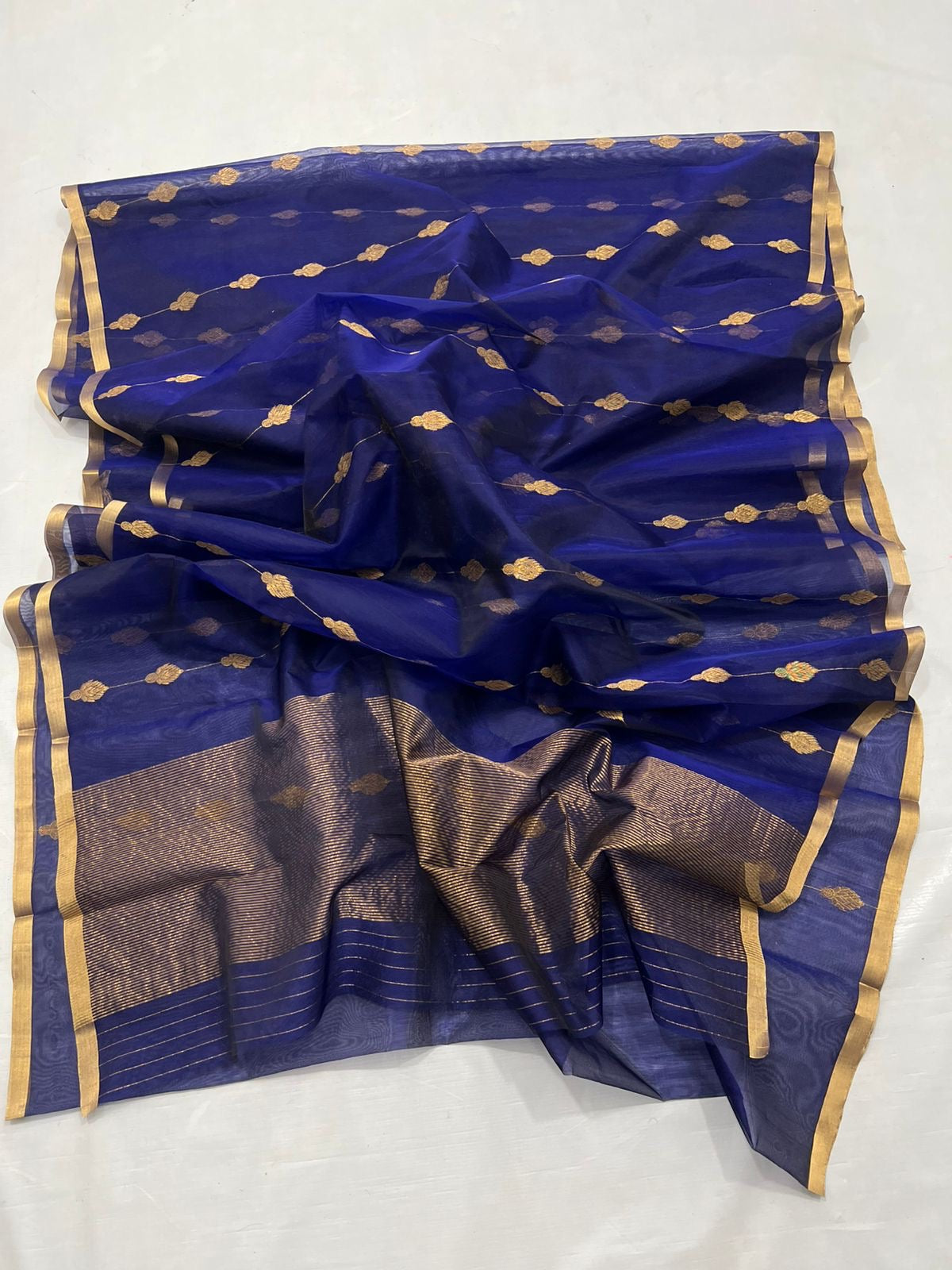 Royal blue Chanderi saree Katan silk sarees