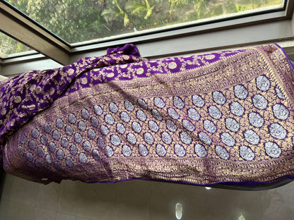 Royal Blue khaddi saree Gorgette saree Indian sari blouse