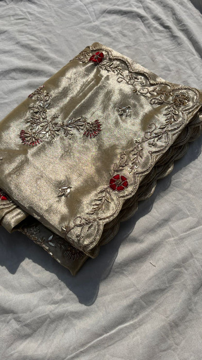 Zinati zari tissue silk saree partywear sarees