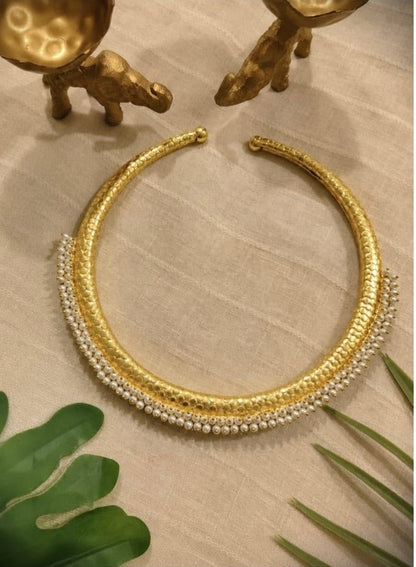 Golden inspired hasli pearl work hasli women jewellery