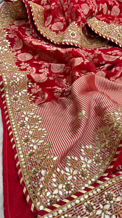 Raamleela inspired Gottapatti Banarsi silk saree