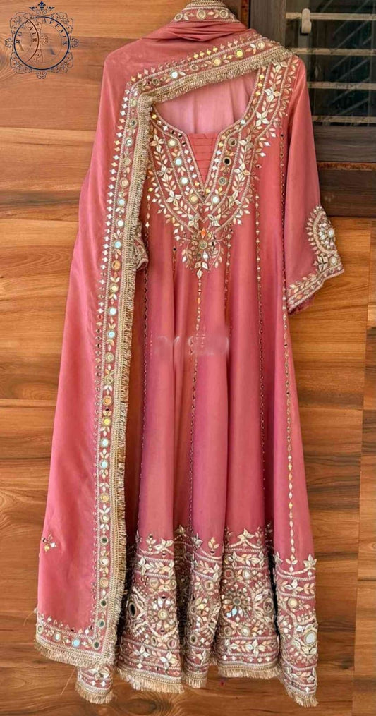 Tissue dress designer Anarkali dress stitched long dress