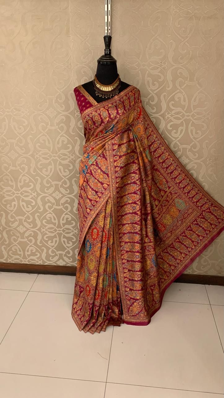 Handwoven Kani saree silk saree traditional Bengal sarees