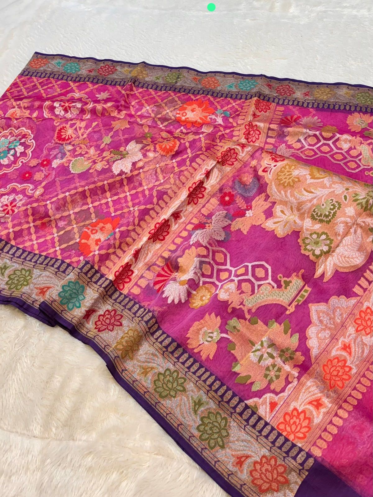 Handmade kora saree jamdani tilfi saree Indian sari blouse
