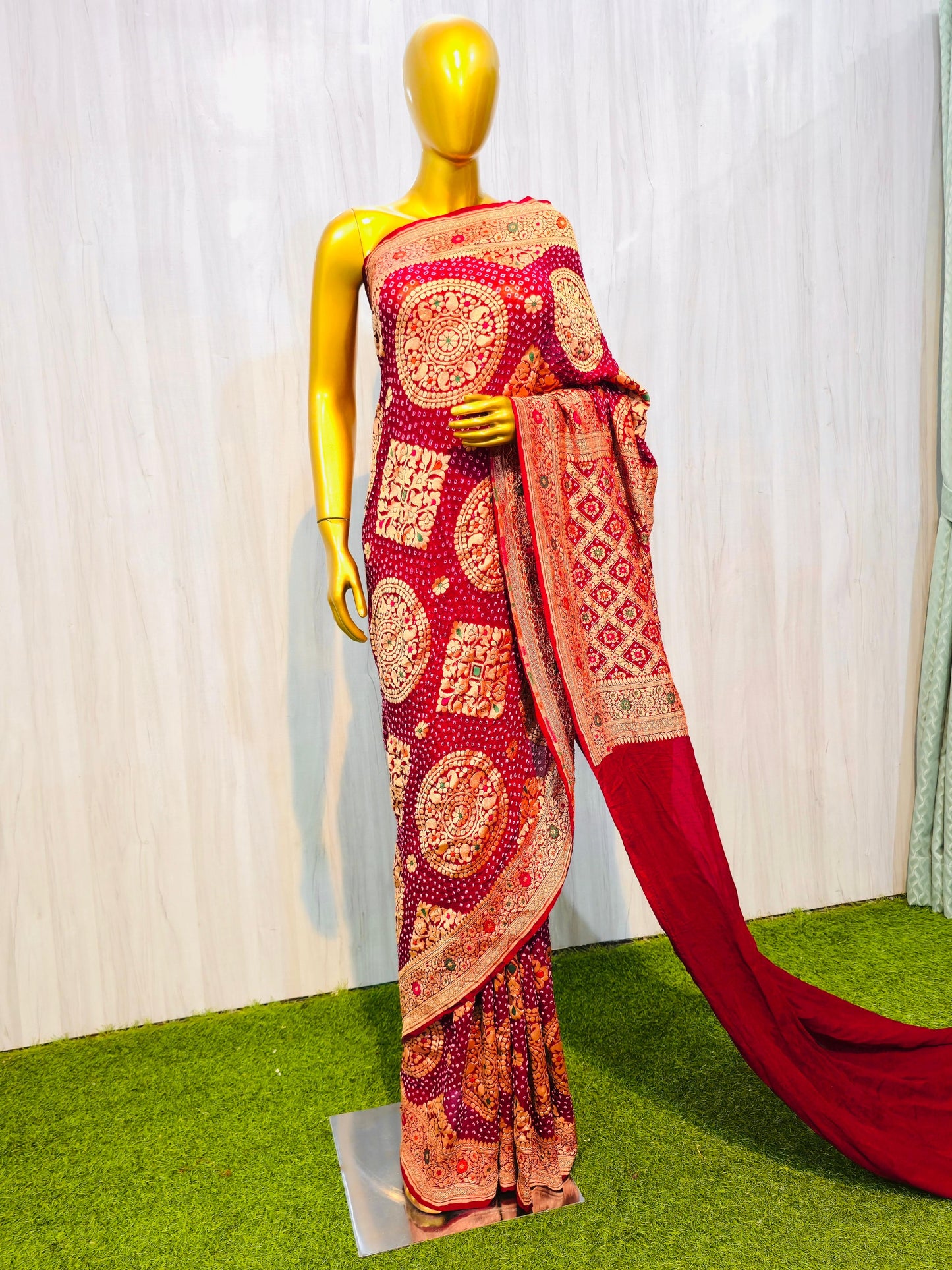 Meenakari saree gorgette saree Indian heritage sari blouse