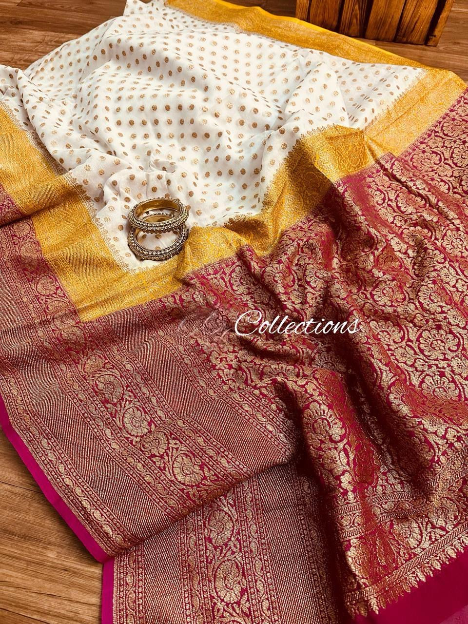 White khaddi georgette saree Indian sarees blouse