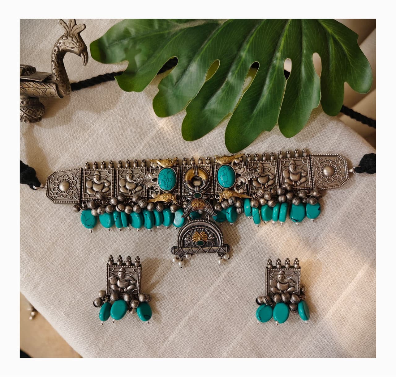 Firoza choker set tribal choker set Afghani Jewelery