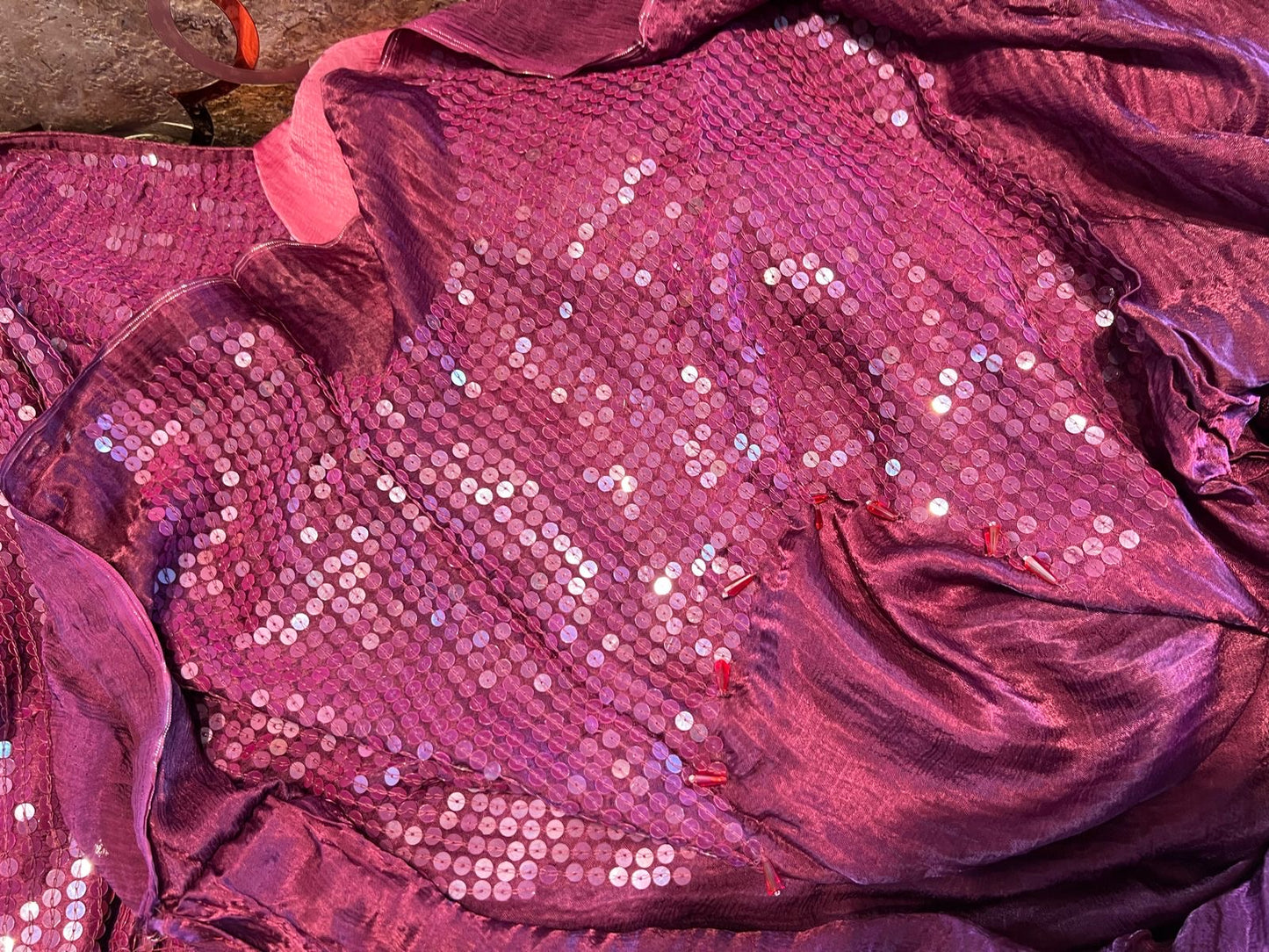 Purple Shaded Sequins Saree Partywear sarees