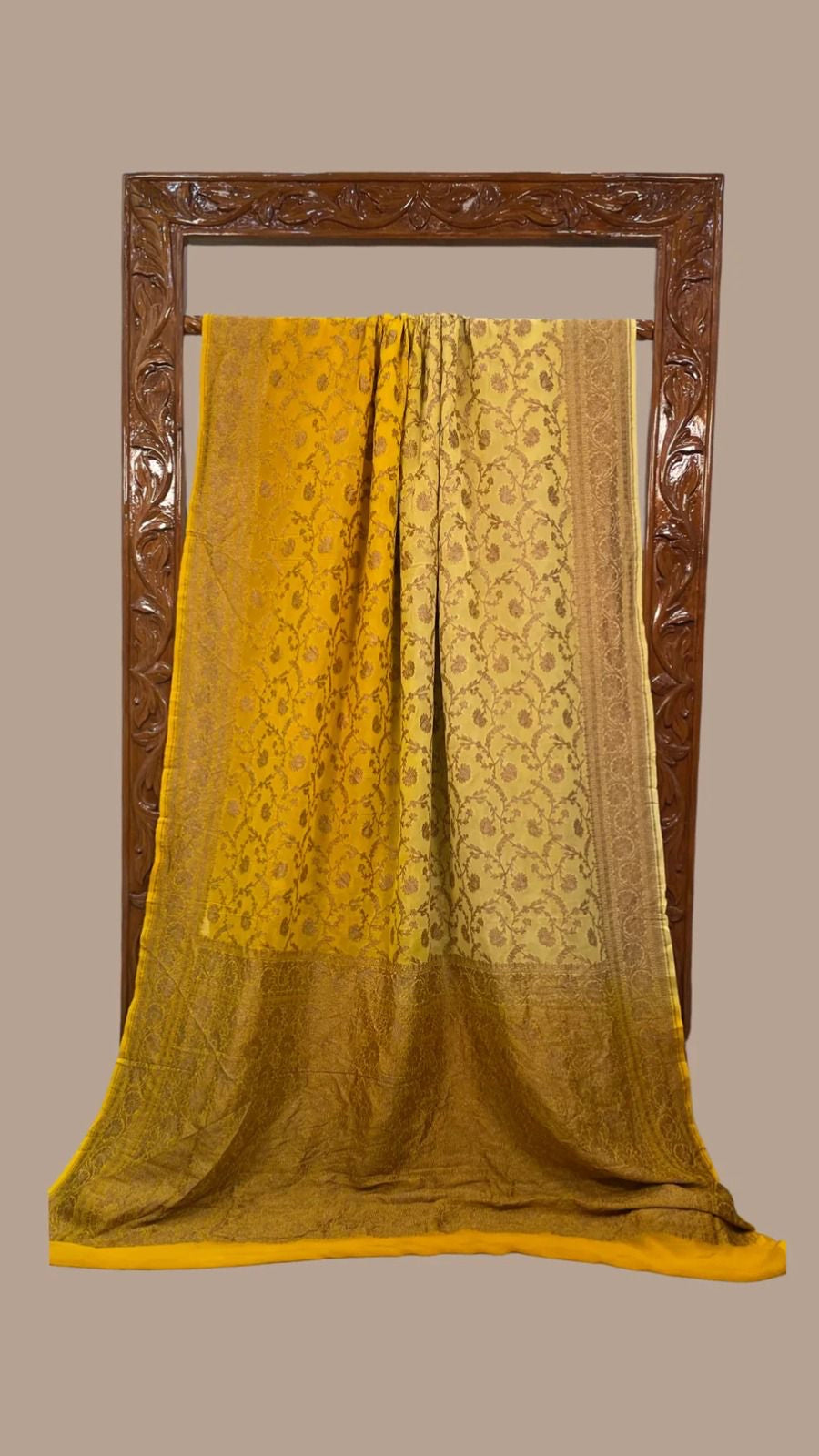 Harmaini khaddi gorgette saree