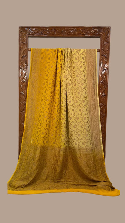 Harmaini khaddi gorgette saree