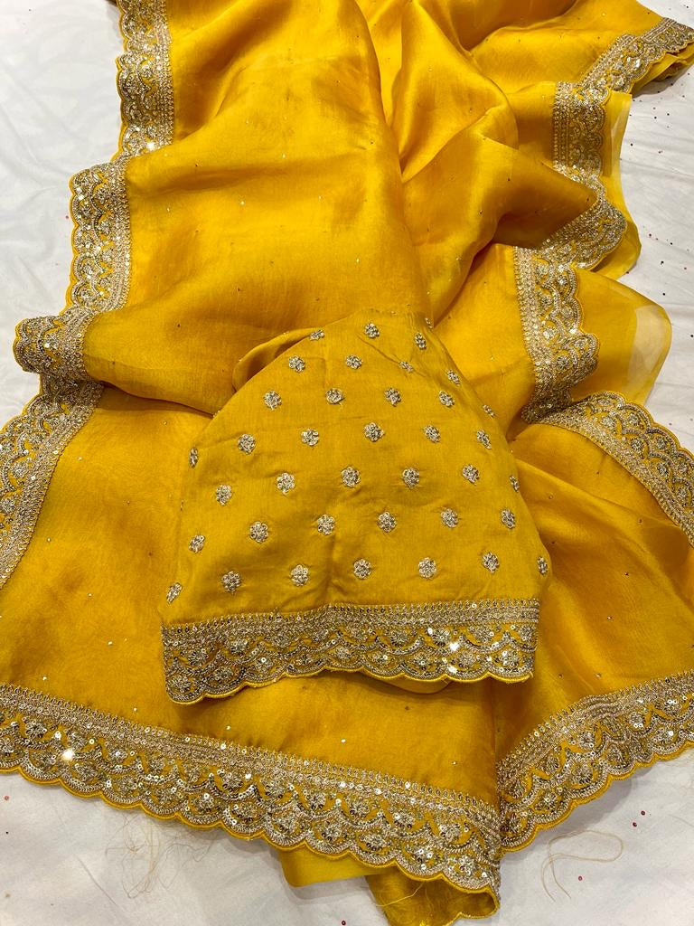 Rivaaz traditional Indian organza saree