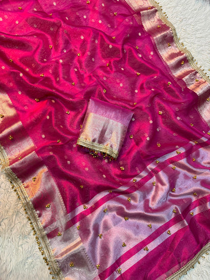 Bollywood saree celebrity inspired saree ghungroo pink sari blouse