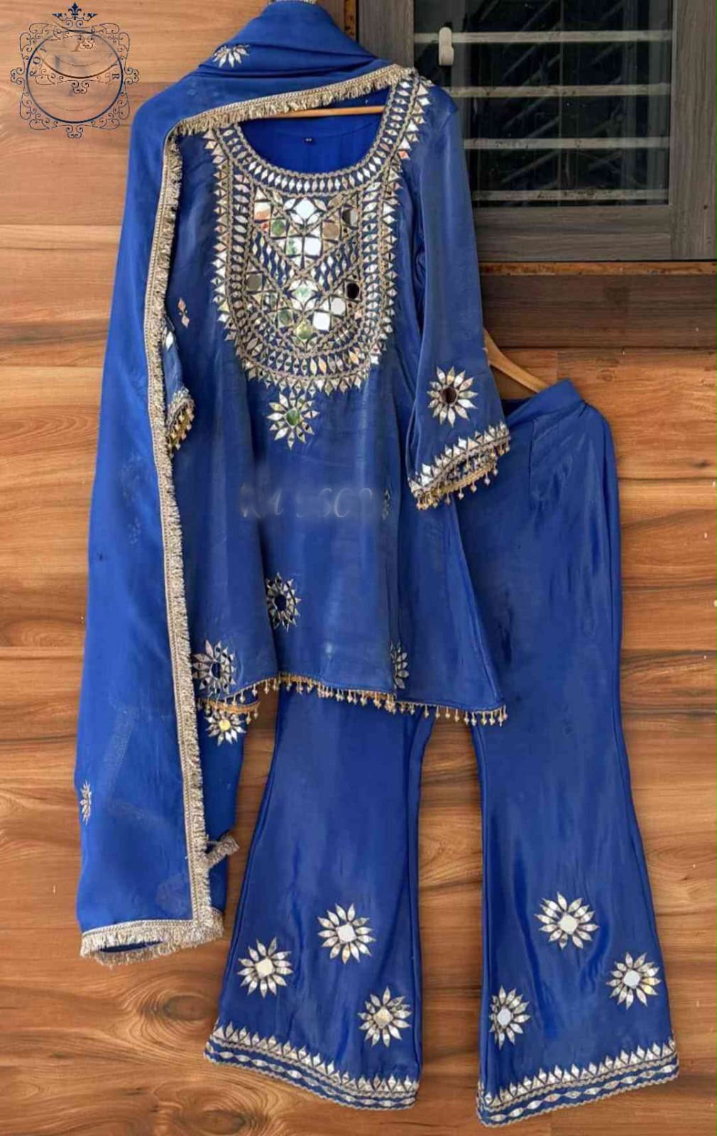 Handmade designer silk stitched dress Indian salwar suit