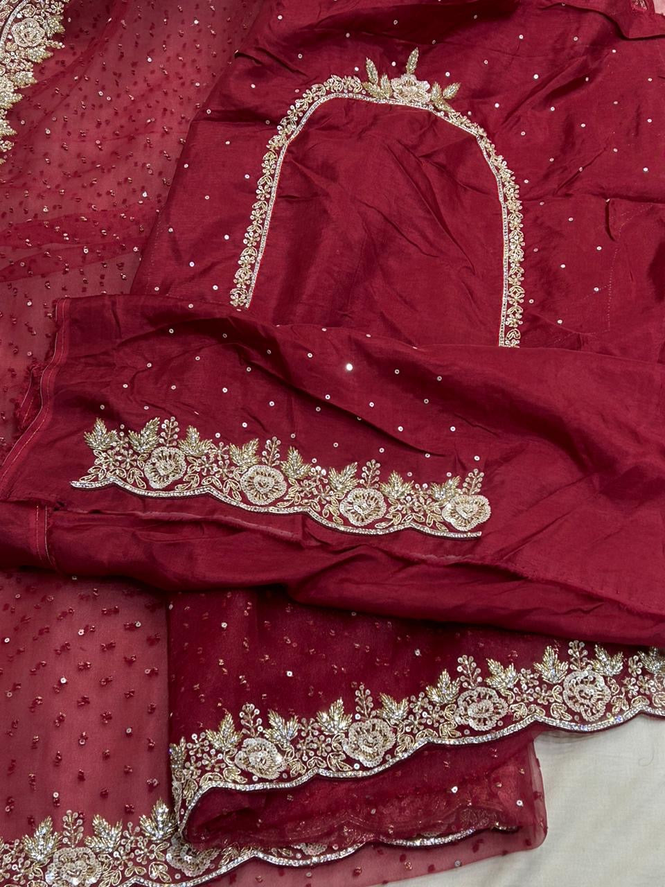 Red Organza Saree Indian saree Beautiful Saree women sarees