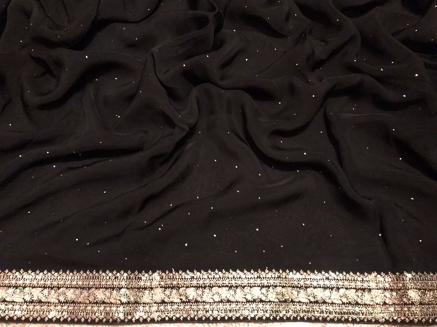 Black premium saree organza saree luxury sari blouse