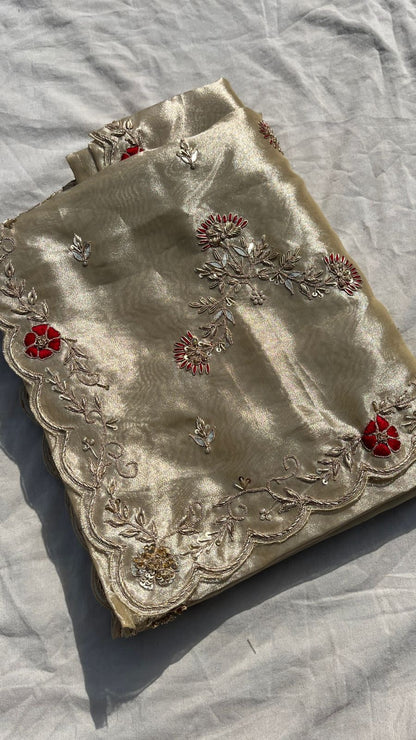 Zinati zari tissue silk saree partywear sarees