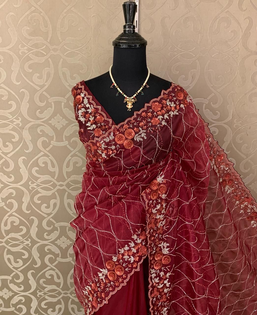Venish Organza Saree Partywear sarees blouse