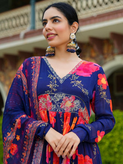 Akansha chinon Anarkali inspired dress