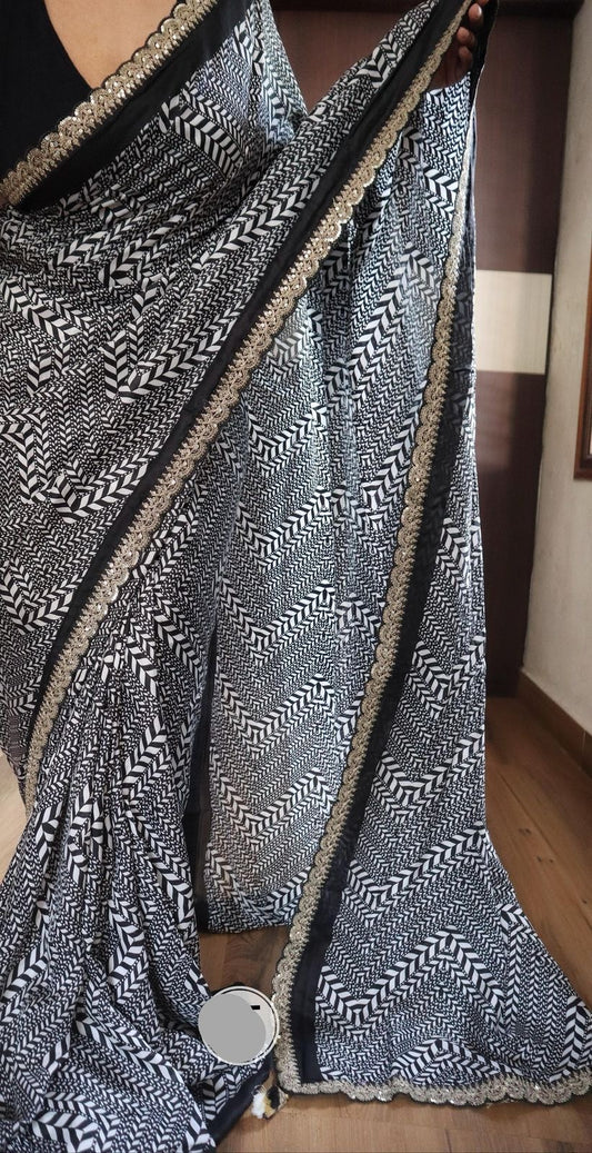 Ravisha munga silk saree Indian saree abstract pattern sarees blouse