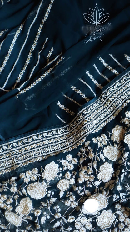 Elegant chikankari saree Lucknowi saree Indian sarees women saree blouse