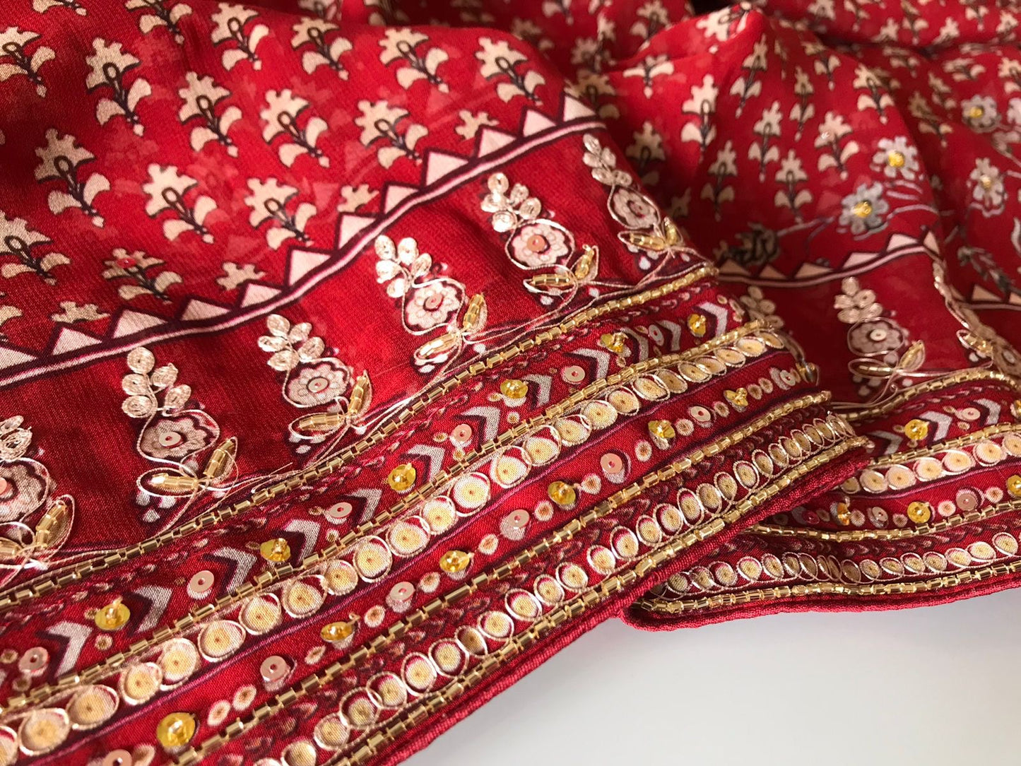 Handmade gorgette silk saree embroidered sarees Indian sari blouse