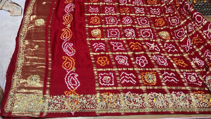 Red dupatta gharchola dupatta gajji silk dupatta