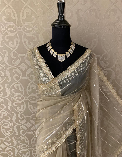 Ruhmani saree organza partywear sarees
